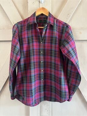 Vintage Abercrombie & Fitch Plaid Button Down Shirt Women’s Size 12 Tartan